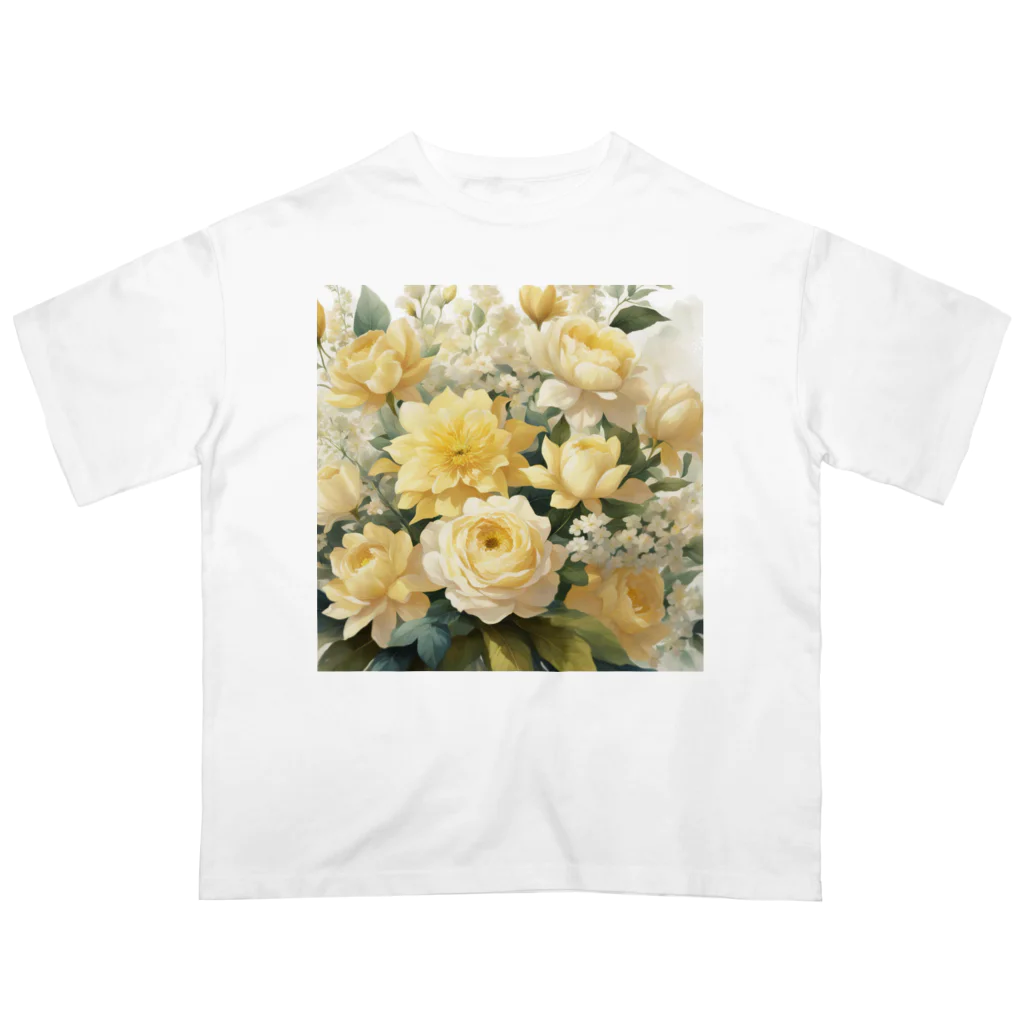 okierazaのペールイエローテーマの花束 Oversized T-Shirt