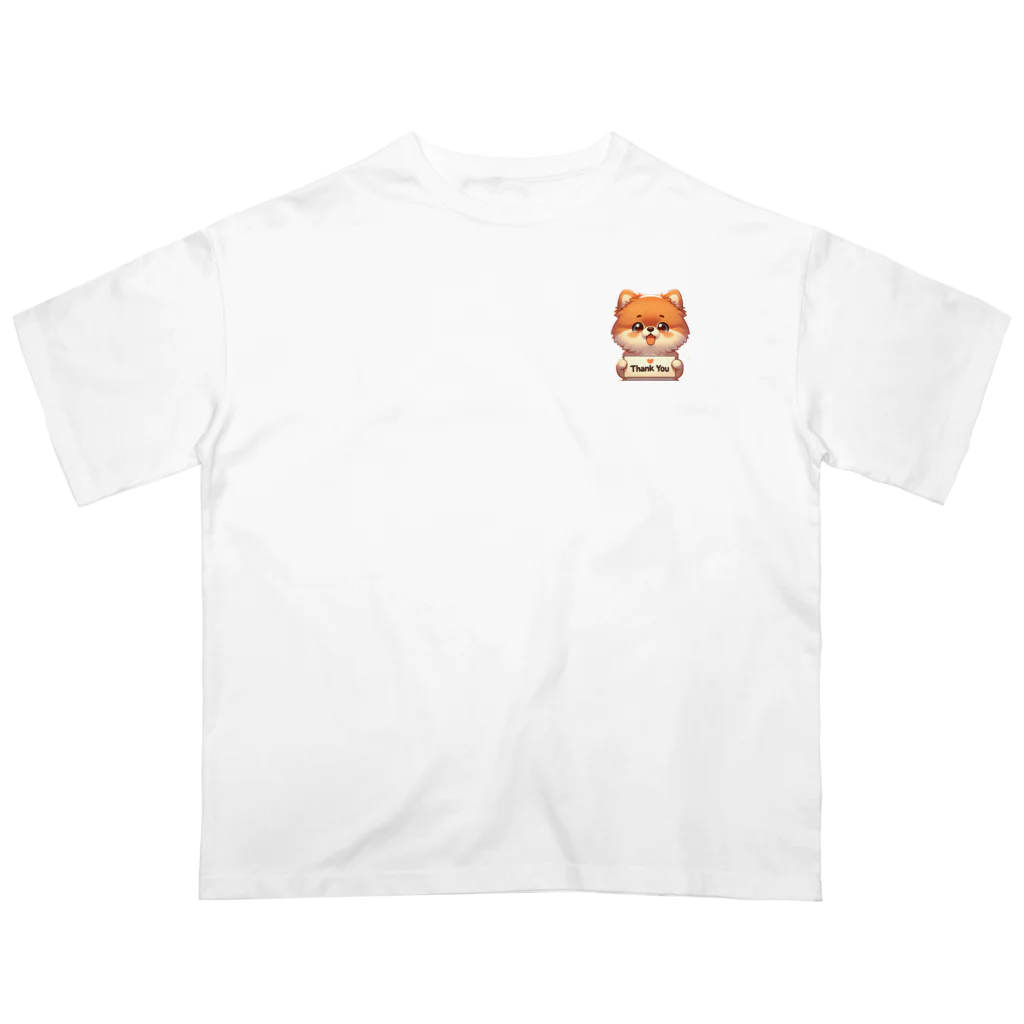 ぷるぱらの【ぽめちい】シリーズ （Thanks バージョン） Oversized T-Shirt