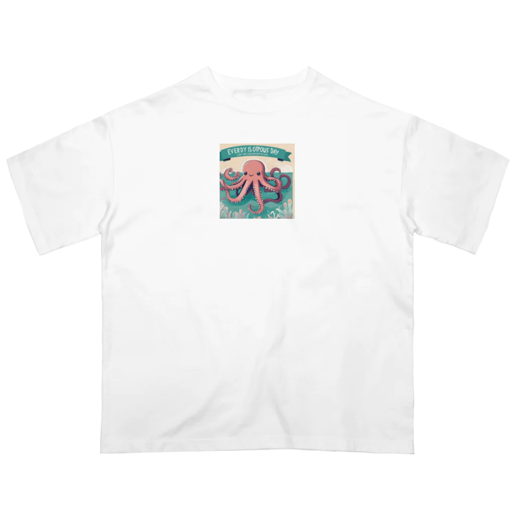 テフラんずのまいにちタコ🐙 オーバーサイズTシャツ