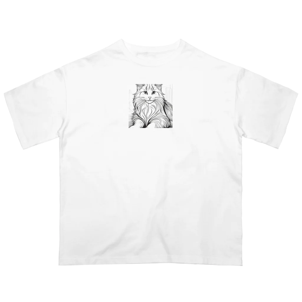 どうぶつやのノルウェージャンフォレストキャット      猫 オーバーサイズTシャツ