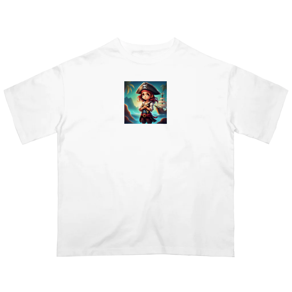 kunio365の可愛い海賊の女の子 オーバーサイズTシャツ