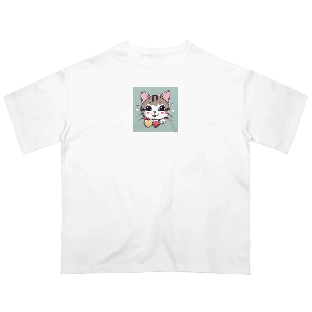 yu_yu_の子供が考えてくれた猫 オーバーサイズTシャツ