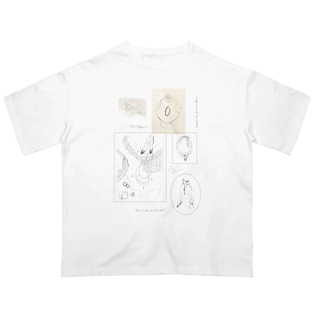 mermaidandwhitehorseのイラストレーション01 Oversized T-Shirt