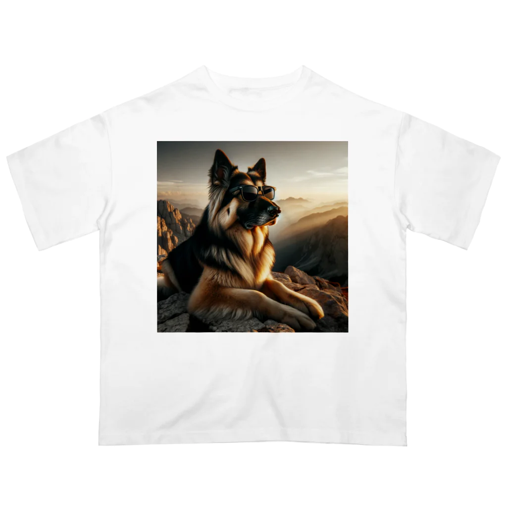 AQUAMETAVERSEのサングラスをかけた、かわいい犬 Marsa 106 オーバーサイズTシャツ