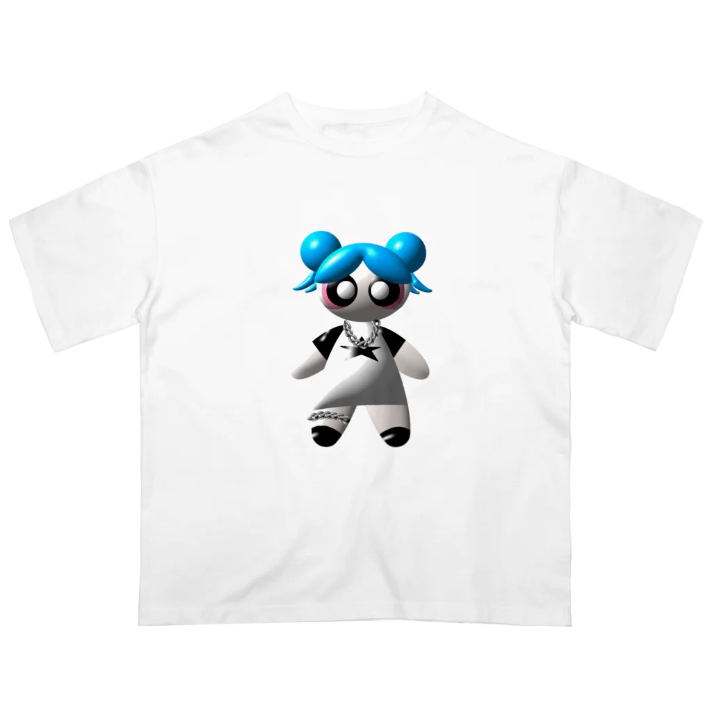 nachu_stayのぷくぷくあおがみがーる オーバーサイズTシャツ