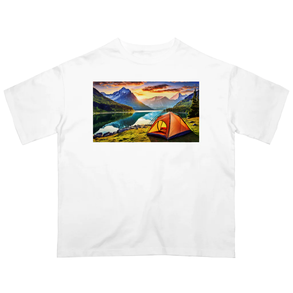 Kz_25@アウトドアーのキャンプファッション -Sunrise- オーバーサイズTシャツ
