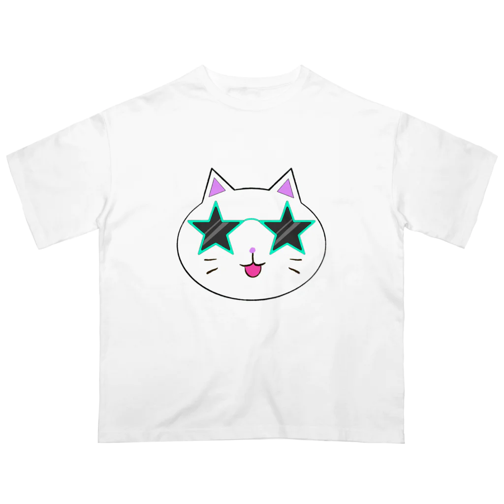 2D&3D「H.S」Storeのちょいパリピにゃんこ オーバーサイズTシャツ