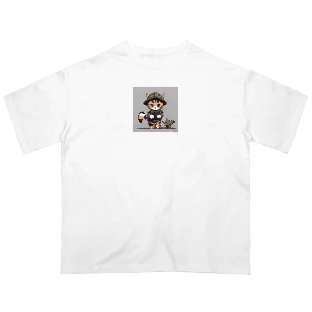 ピザベイビーの戦闘ネコ Oversized T-Shirt