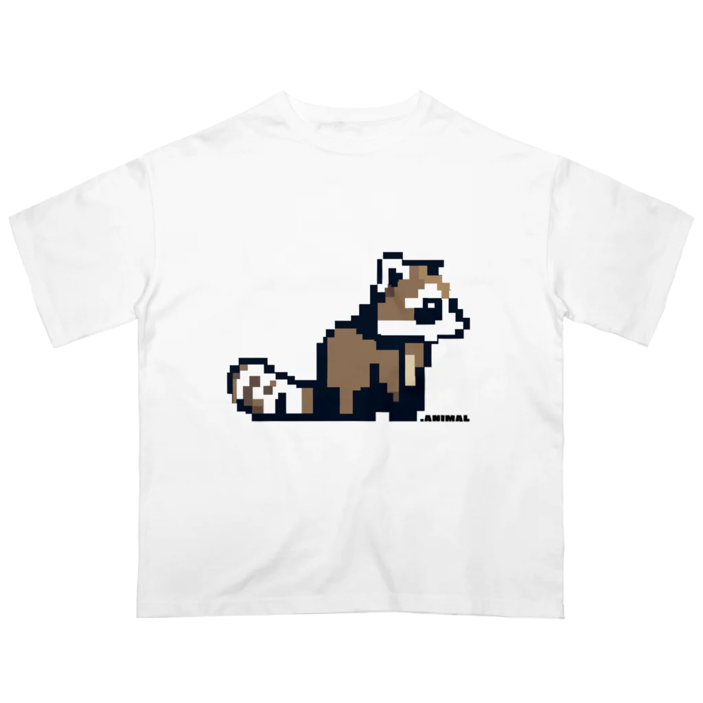 .ANIMALのドットアライグマ　 ちょこん ver オーバーサイズTシャツ