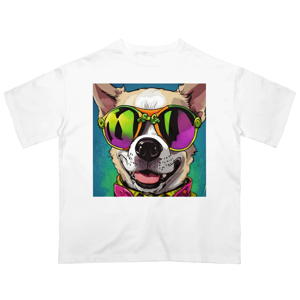 MY.LILILALAのサングラスな犬 オーバーサイズTシャツ