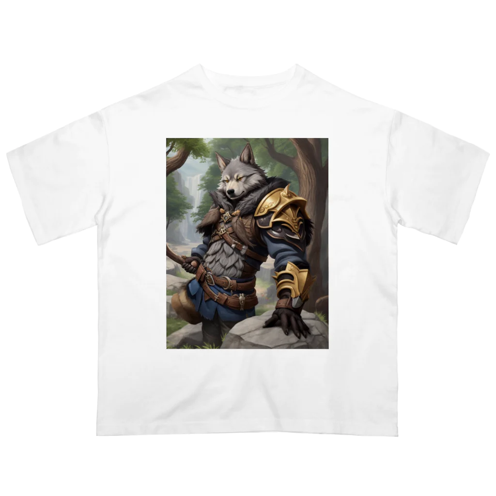 Moon_Howlの戦士の狼 オーバーサイズTシャツ