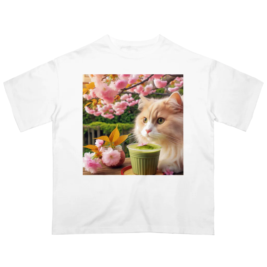 猫と紡ぐ物語の春の訪れを告げる桜満開 Oversized T-Shirt