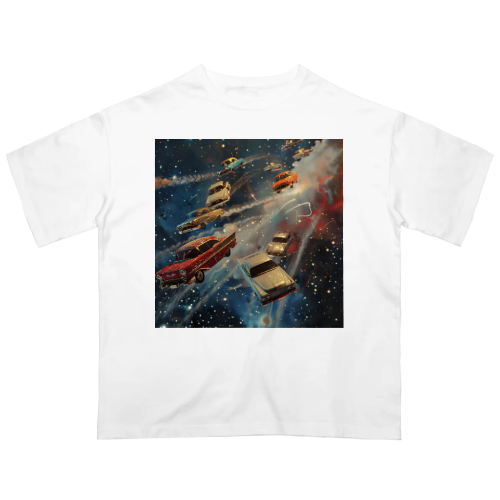 MistyStarkの宇宙を飛び交う車たち Oversized T-Shirt