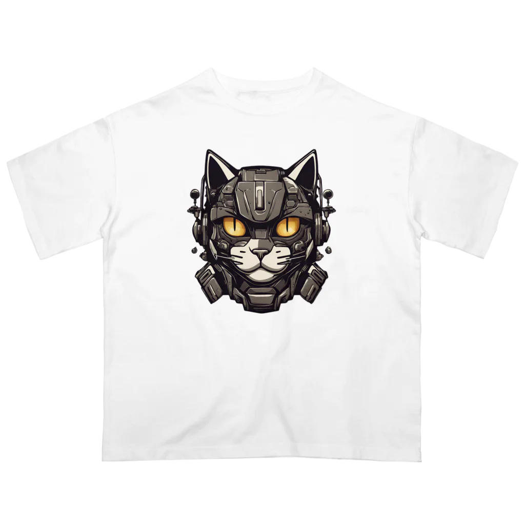 STRANGE-CATのSTRANGE-CAT メカ猫 Oversized T-Shirt