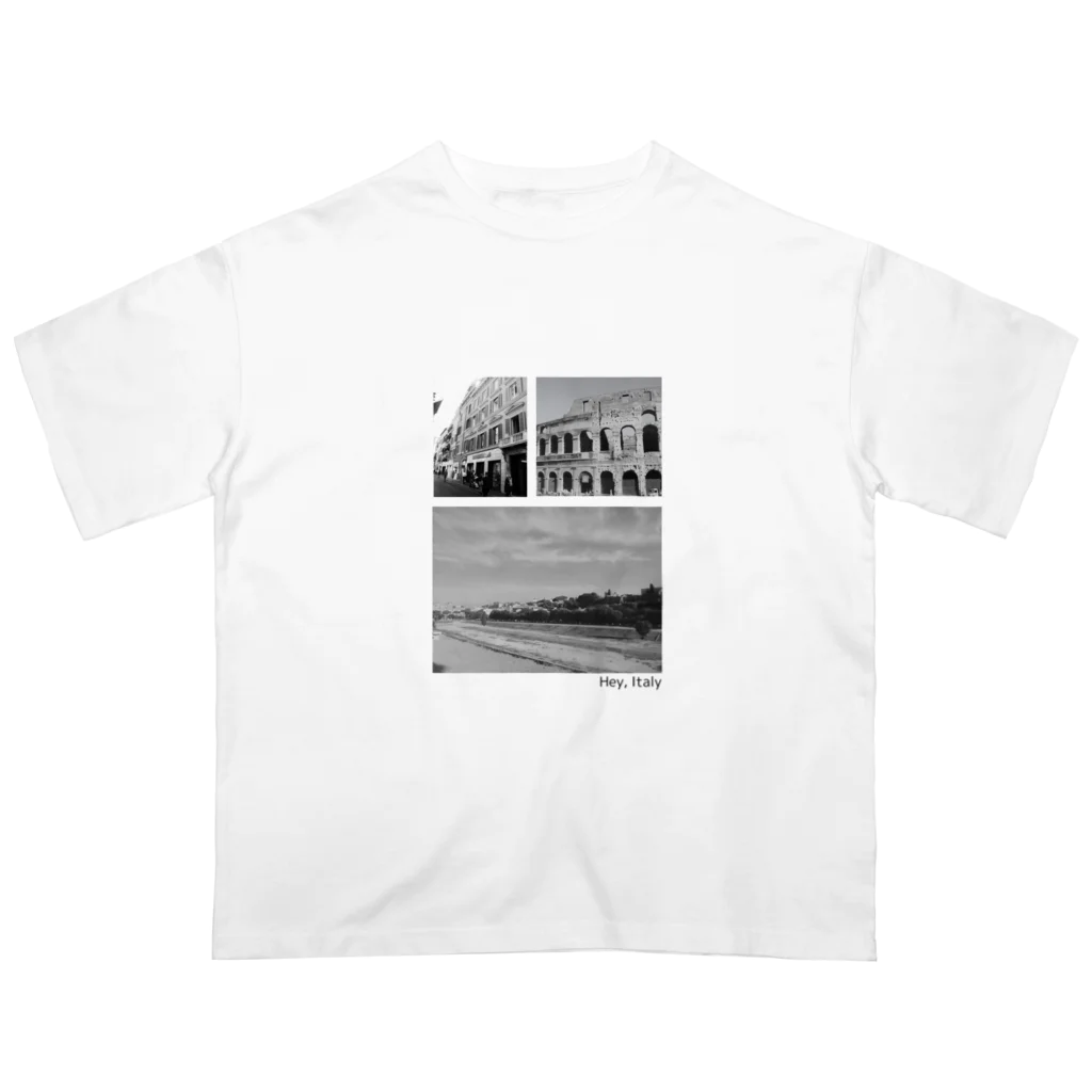 URFshopのHey,Italy グラフィックTシャツ オーバーサイズTシャツ