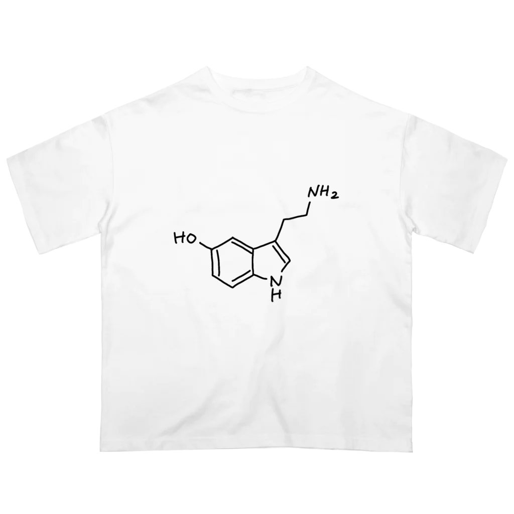 シンプルなケミカルたち。の精神安定 セロトニン（ブラック）Serotonin（Black） オーバーサイズTシャツ