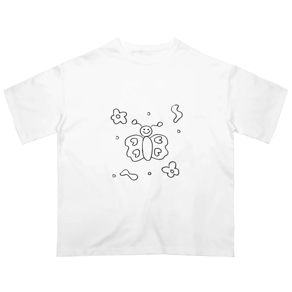 sara nerdのチョウチョ　らくがき オーバーサイズTシャツ