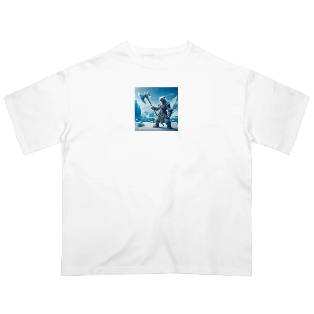 lonely_wolfの氷原のホワイトベア・ディフェンダー オーバーサイズTシャツ