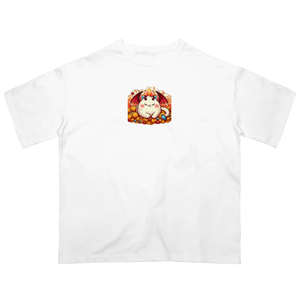 nekodoragonのおやすみ！猫ドラゴン　背景透過ver Oversized T-Shirt