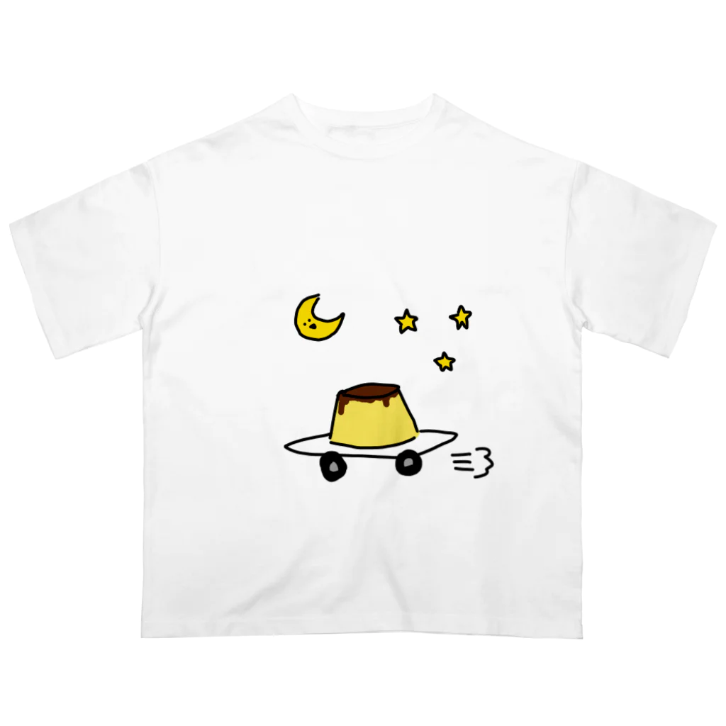 愛と幸せの魔法使いの月夜に駆けるプリン Oversized T-Shirt