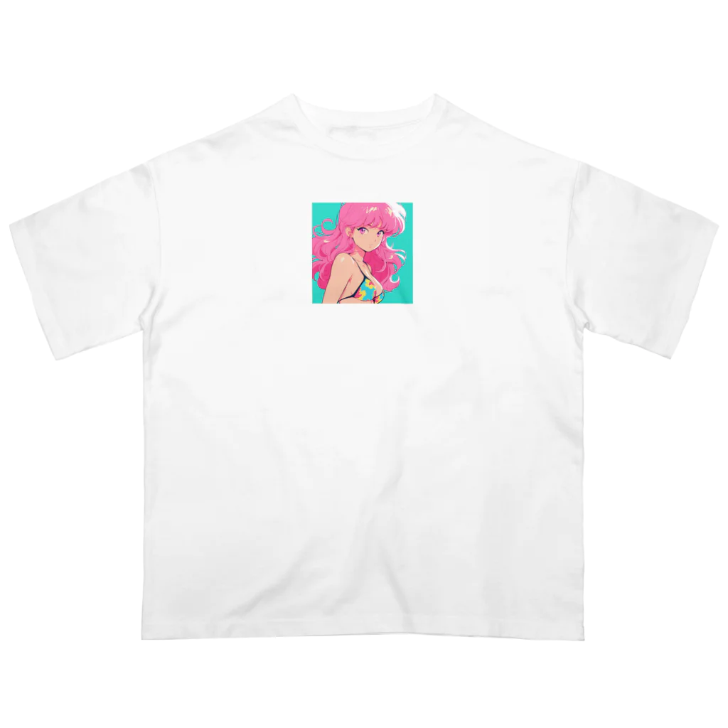 toya-General storeのピンクヘアーレトロガール Oversized T-Shirt
