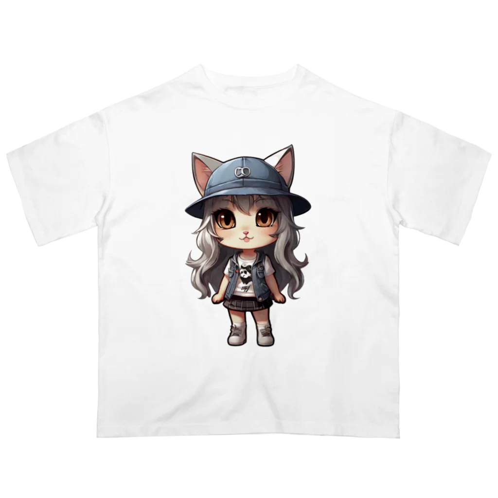 RANRAN2432MPJの猫派アイドル　にゃにゃ美ちゃん オーバーサイズTシャツ