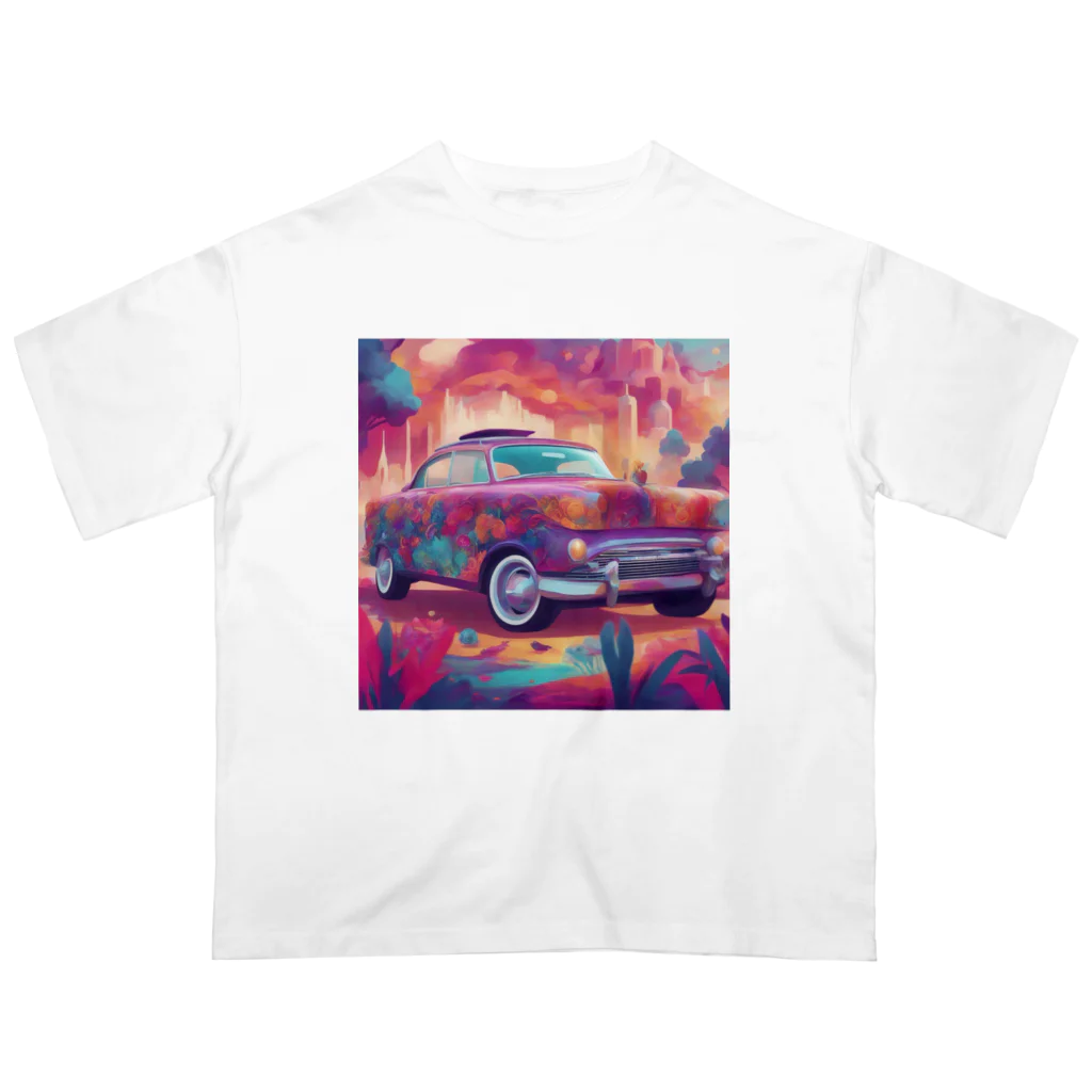 未来工房のArt Paint Car Oversized T-Shirt