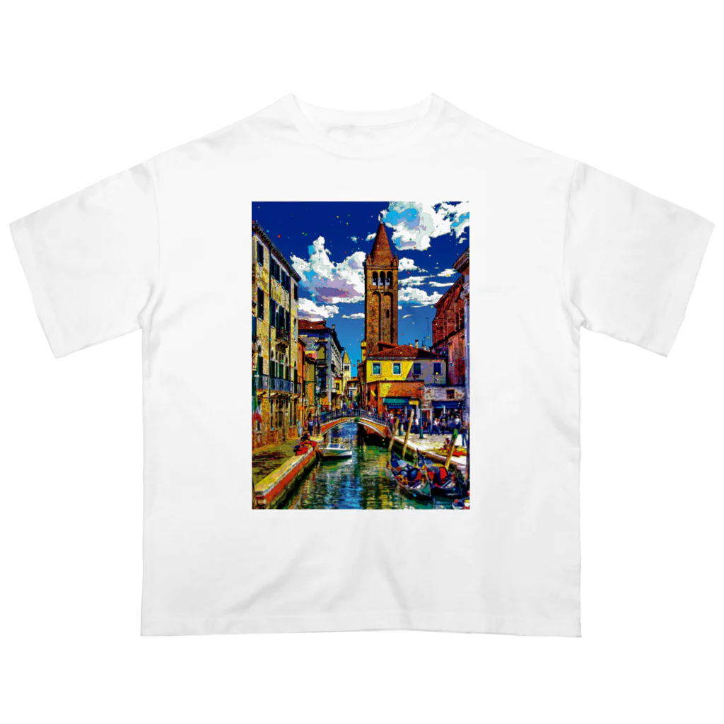 GALLERY misutawoのイタリア ヴェネツィアのサン・バルナバ橋 Oversized T-Shirt