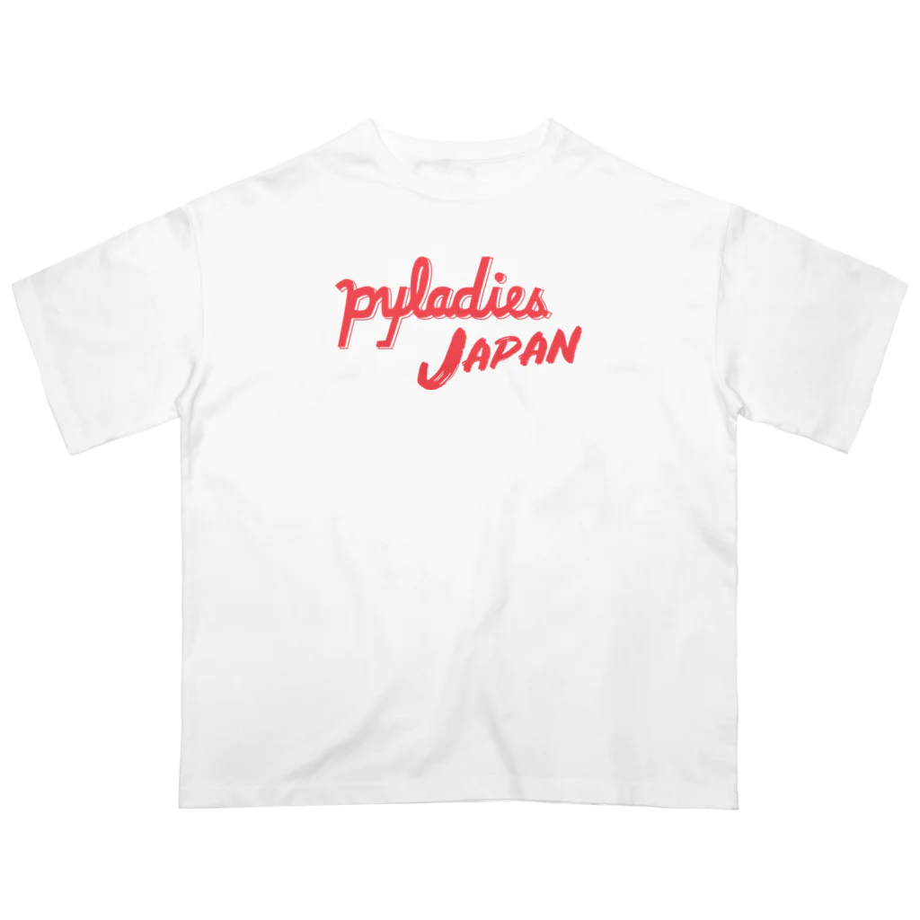 PyLadiesTokyoのPyLadies Japan 赤文字ver オーバーサイズTシャツ