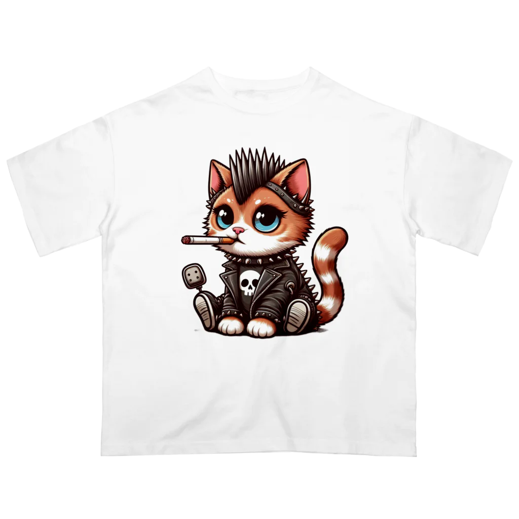 Anarchy-Attic！のPunk Cat オーバーサイズTシャツ