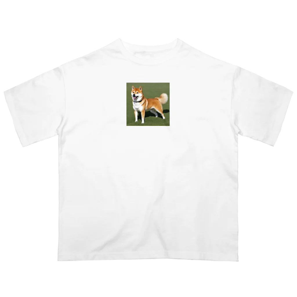 柴犬大好きマンのかわいい柴犬　赤毛 オーバーサイズTシャツ