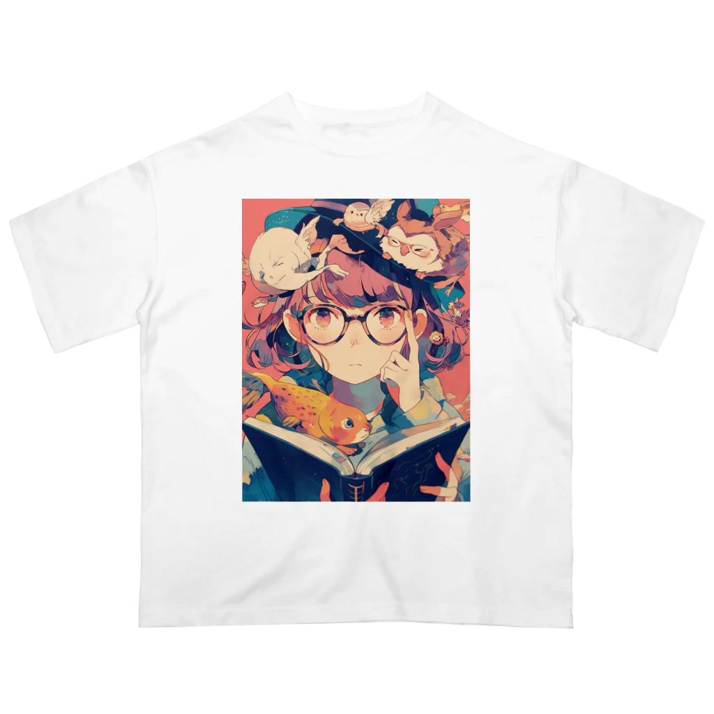 AQUAMETAVERSEの少女と読書週間　なでしこ1478 オーバーサイズTシャツ