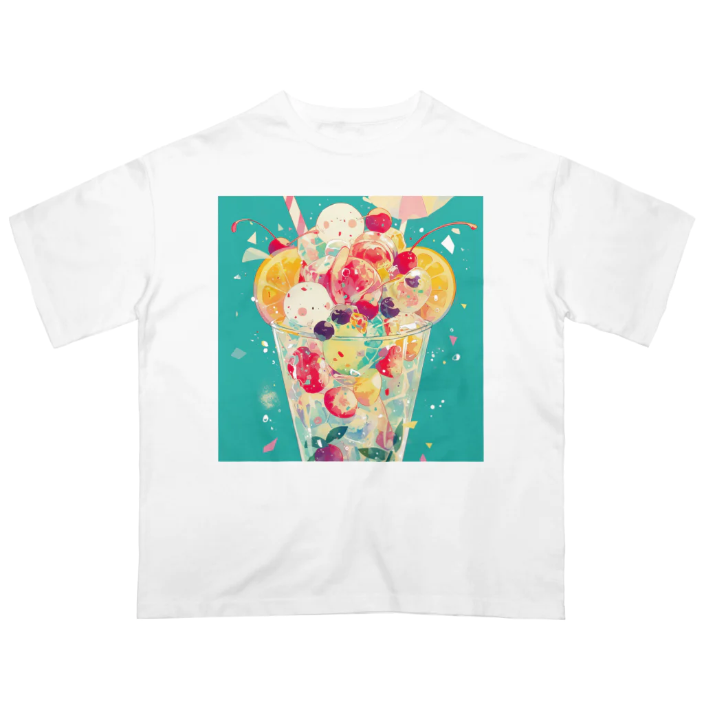 AQUAMETAVERSEの華やかな果実のシンフォニー Marsa 106 オーバーサイズTシャツ
