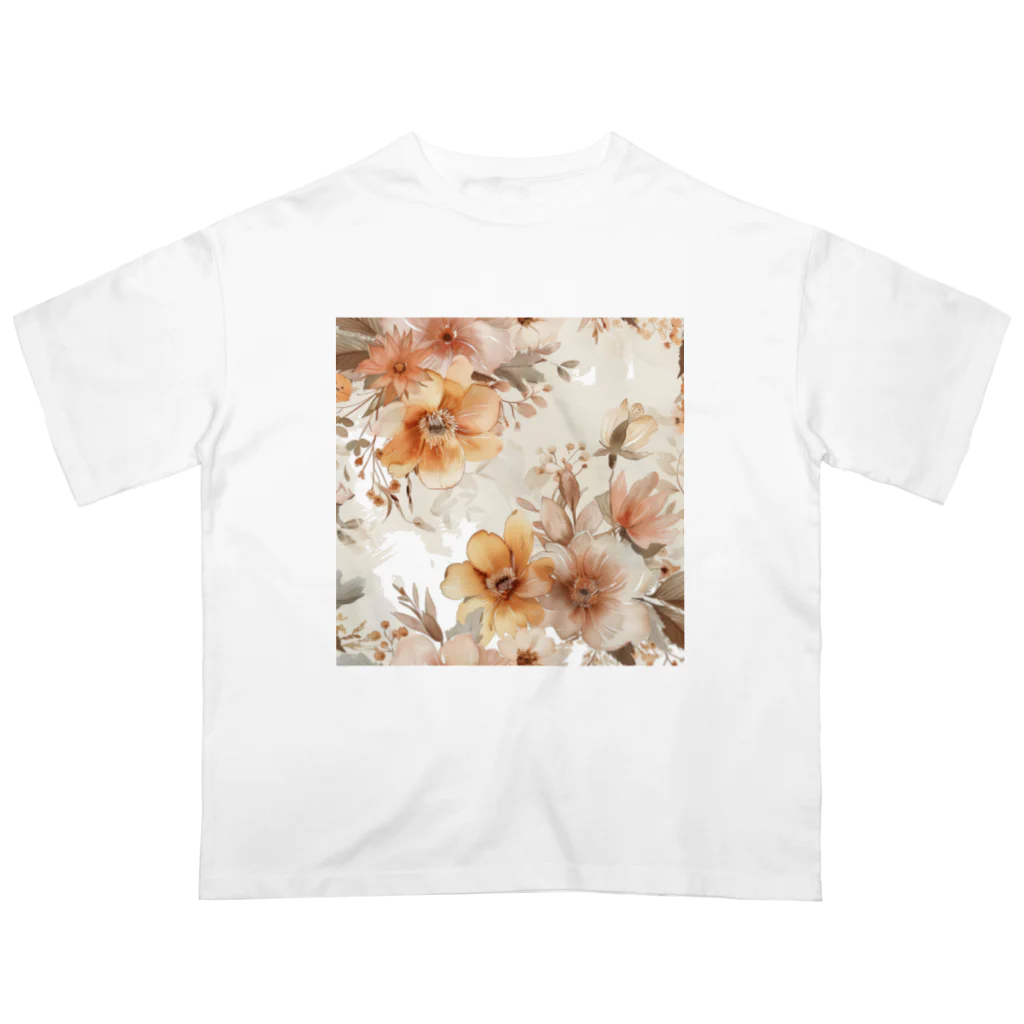 Petia Bloomの水彩風の花イラスト Oversized T-Shirt