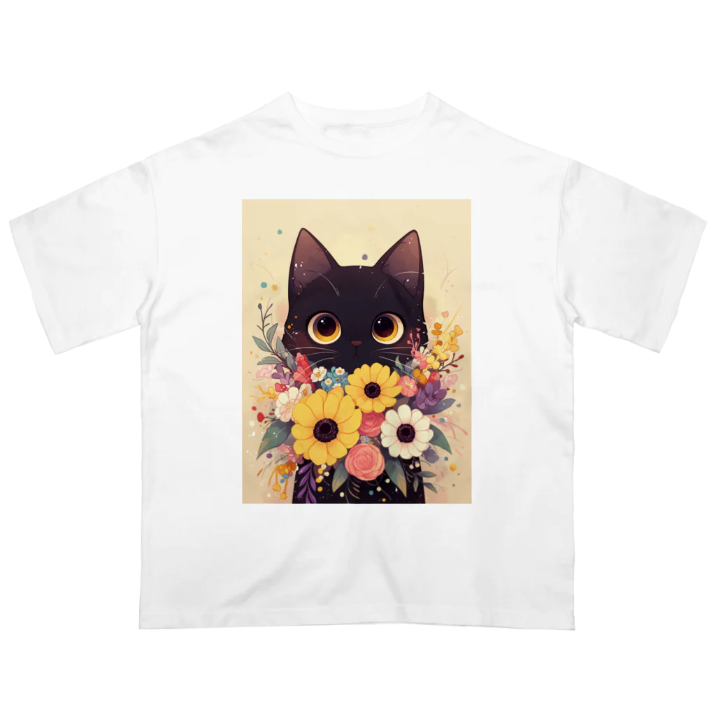 AQUAMETAVERSEの花束を猫に　Hime  253 Oversized T-Shirt