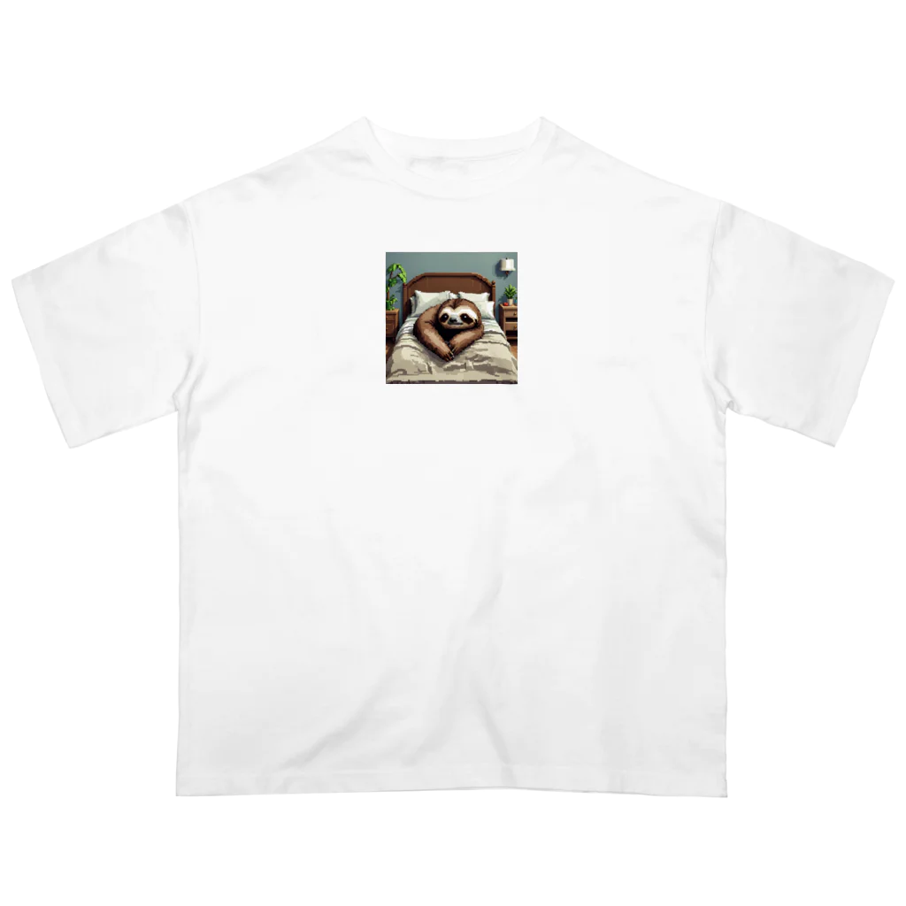 ナマケモノstoreのベッドで寝そべるナマケモノ Oversized T-Shirt