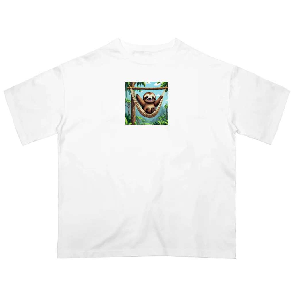 ナマケモノstoreのハンモックに揺られるナマケモノ Oversized T-Shirt