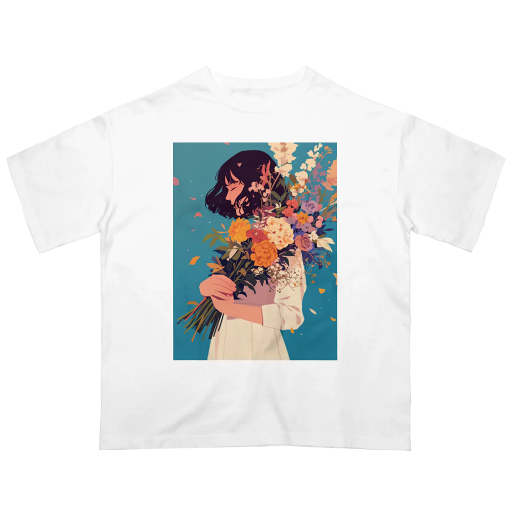 AQUAMETAVERSEの花束をあなたに　Hime  2530 オーバーサイズTシャツ