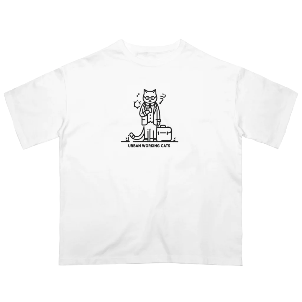 "Urban working cats"の都会で働く猫 オーバーサイズTシャツ