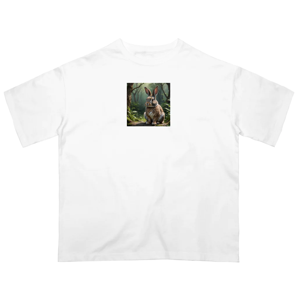 カズシの森で出会ったおすましラビット オーバーサイズTシャツ