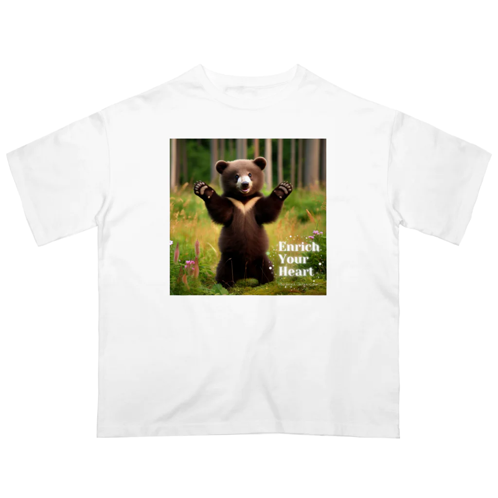 FUJISHIKAのMOON BEAR ENRICH YOUR HEART オーバーサイズTシャツ