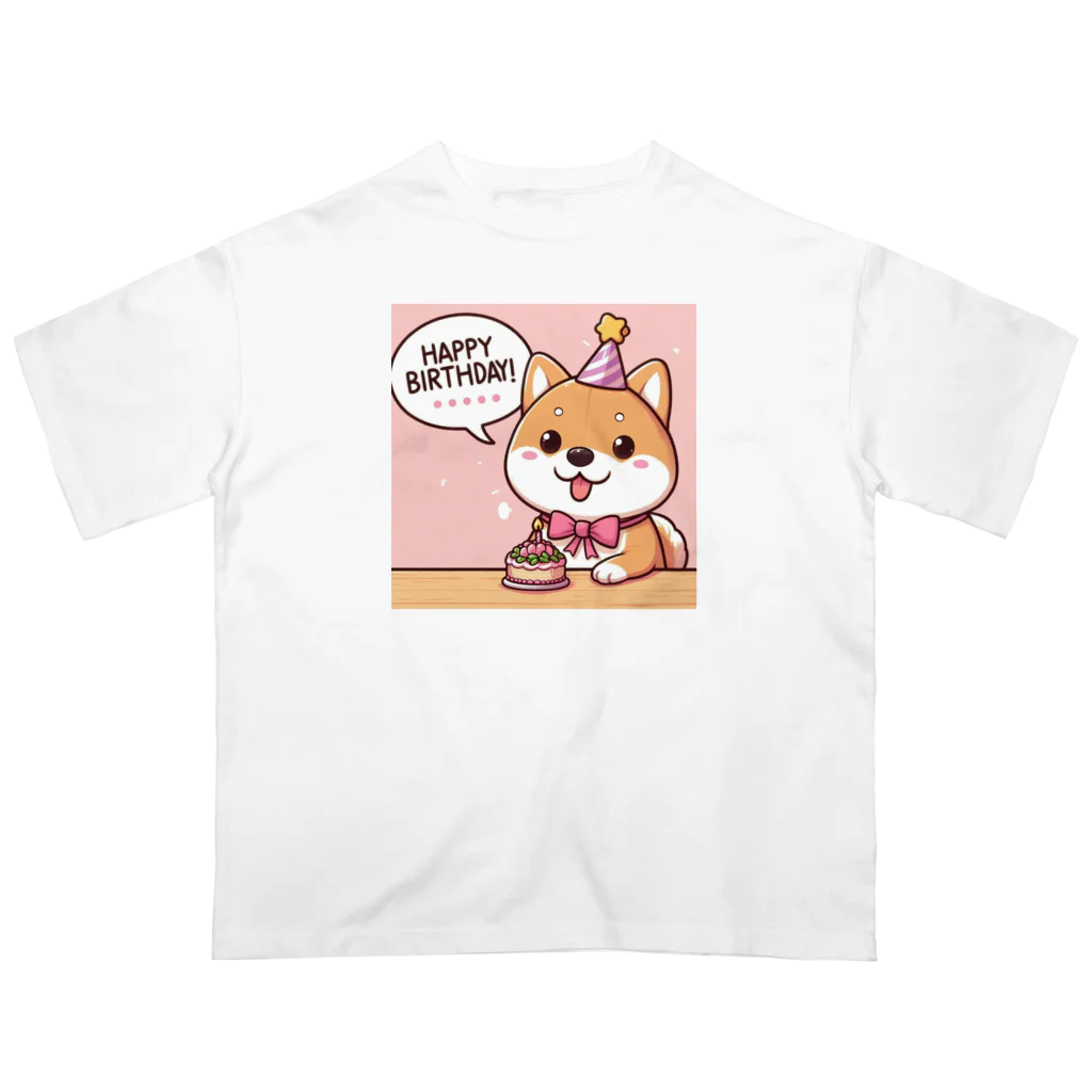 メアリーの柴犬がカラフルなスタンプ Oversized T-Shirt