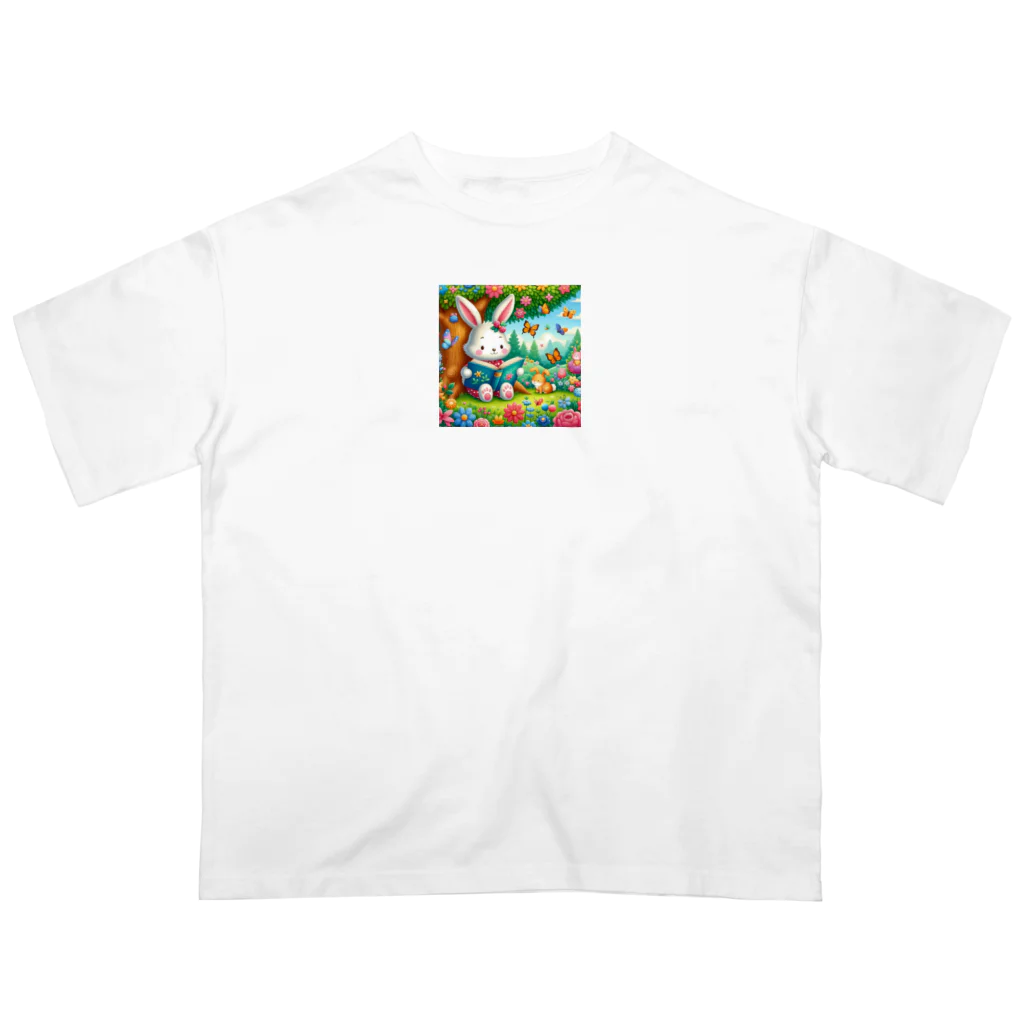 atu-daruma77の可愛らしいウサギが描かれた絵本 Oversized T-Shirt