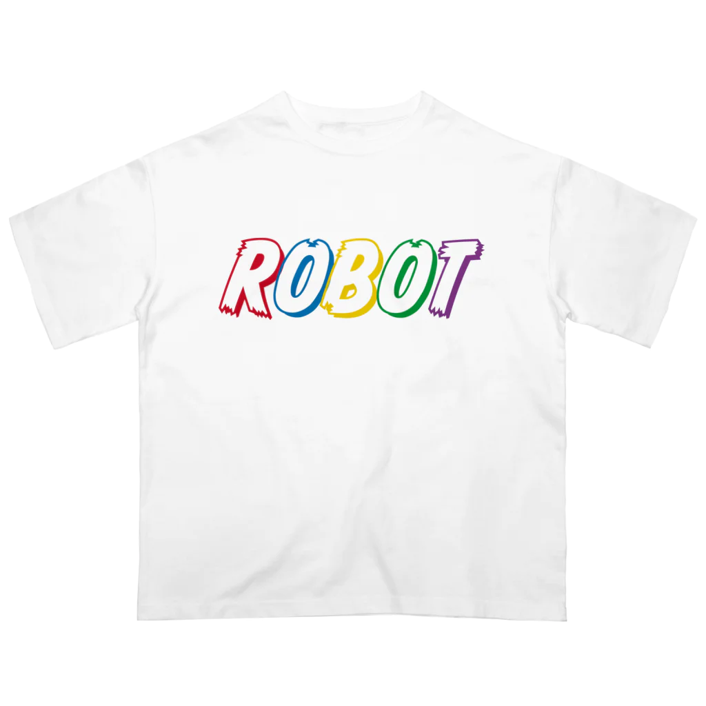 親子設計 CHIiKu MOJi『知育文字』のROBOT レトロブリキカラー オーバーサイズTシャツ