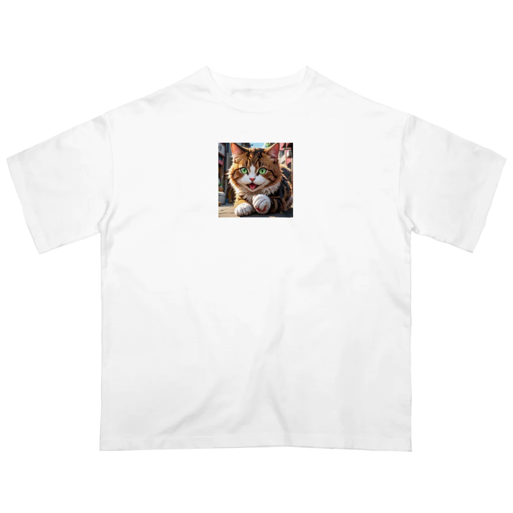oz-chanの何かしようとしてる猫 Oversized T-Shirt