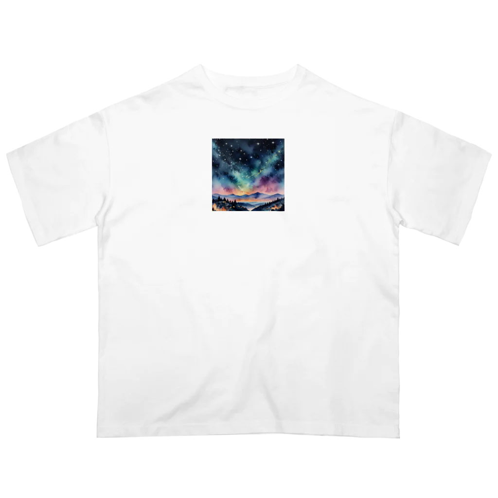 オーロラの里の星空の魔法 Oversized T-Shirt