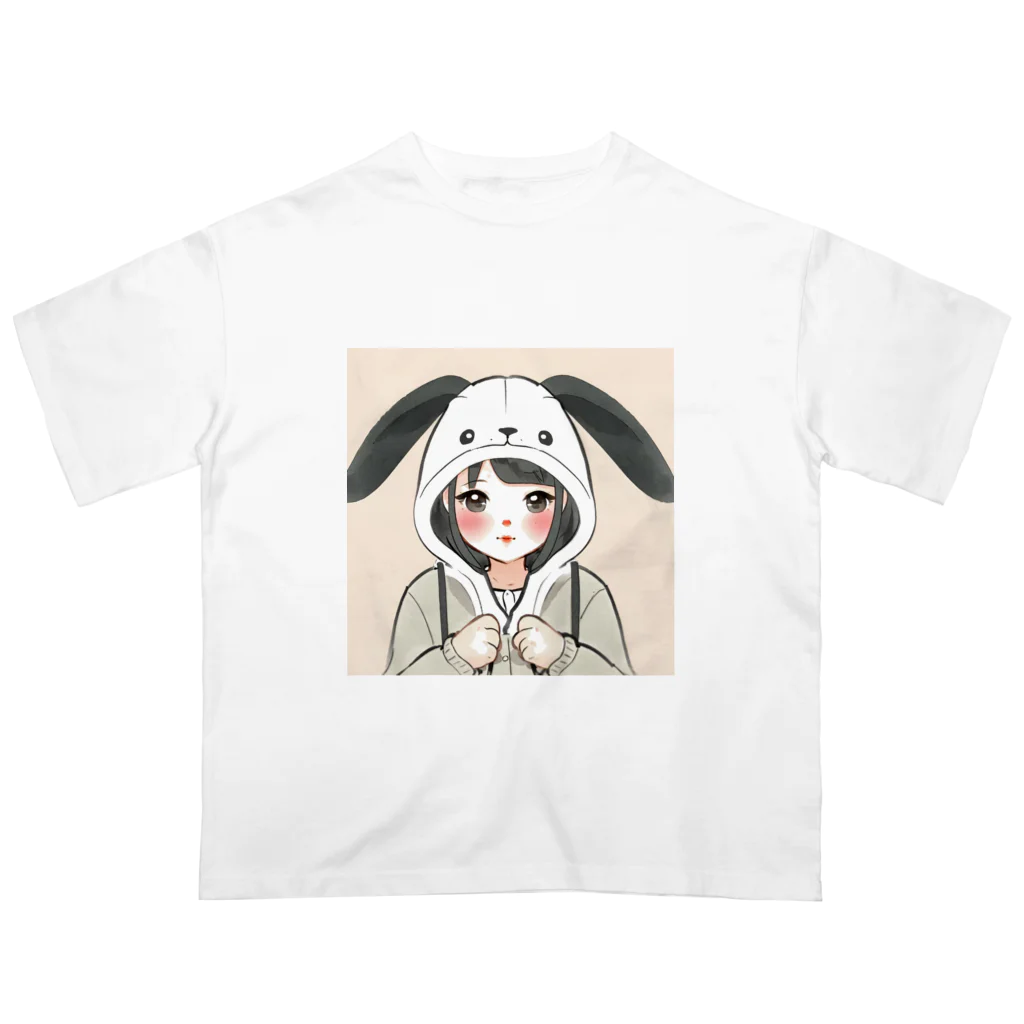 🍒maru🍒のうさぎの少女 オーバーサイズTシャツ