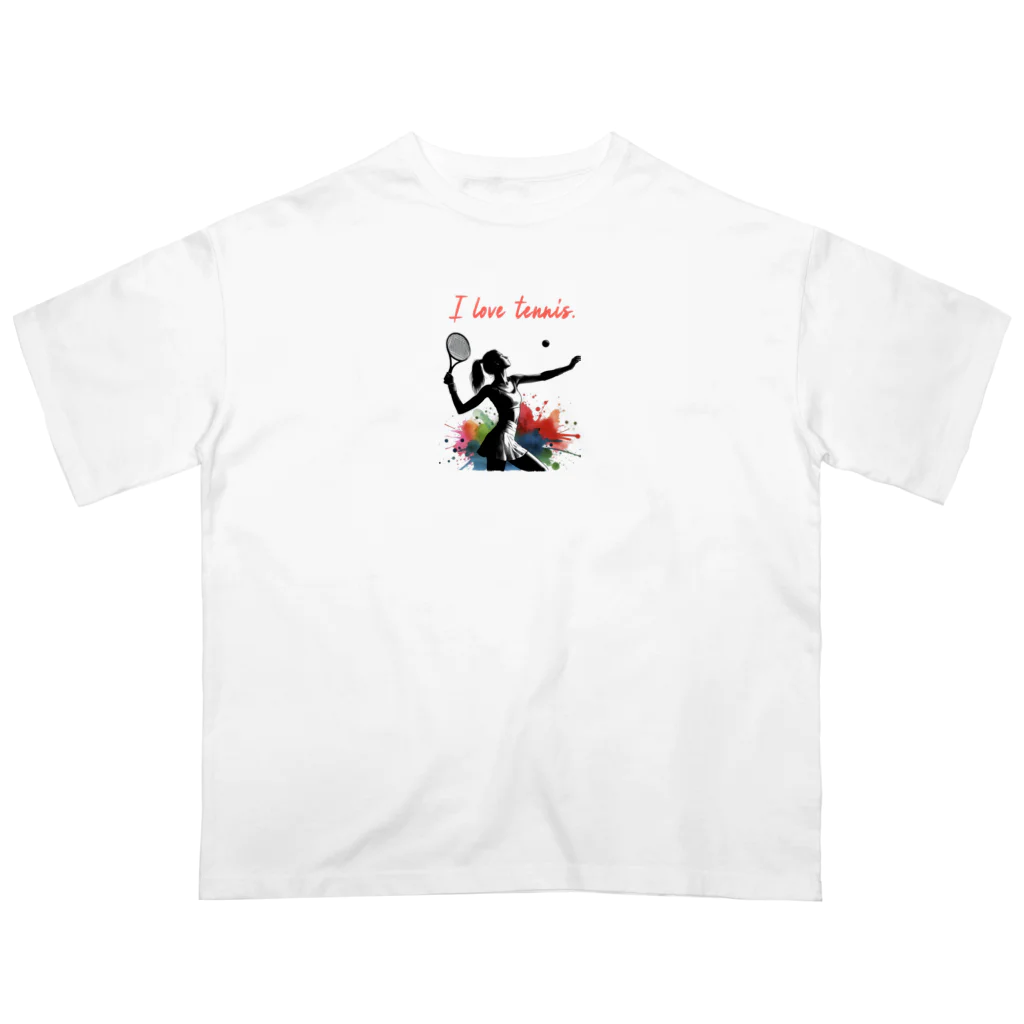 Tomohiro Shigaのお店のI love tennis.（その４） オーバーサイズTシャツ