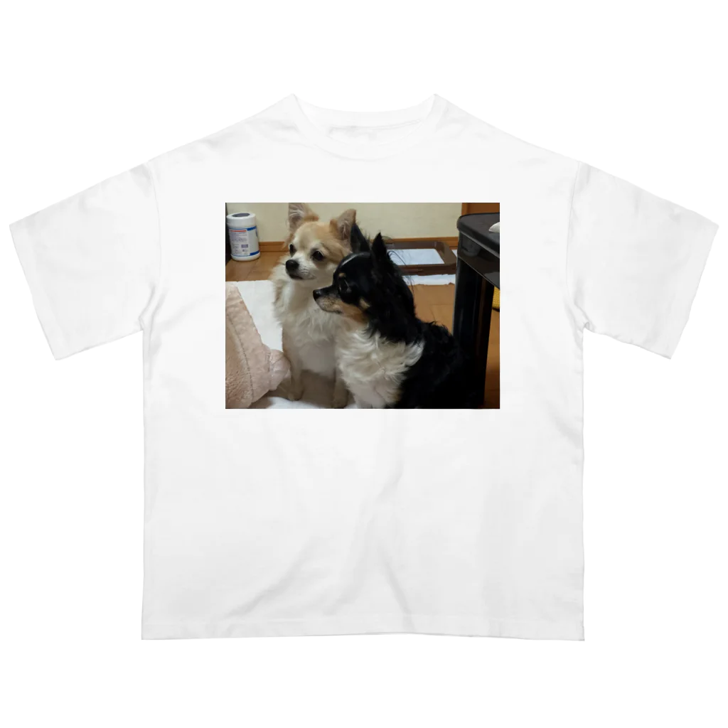 Yukaの絵と実家の犬🐕のチワワの小夏とイヴ オーバーサイズTシャツ