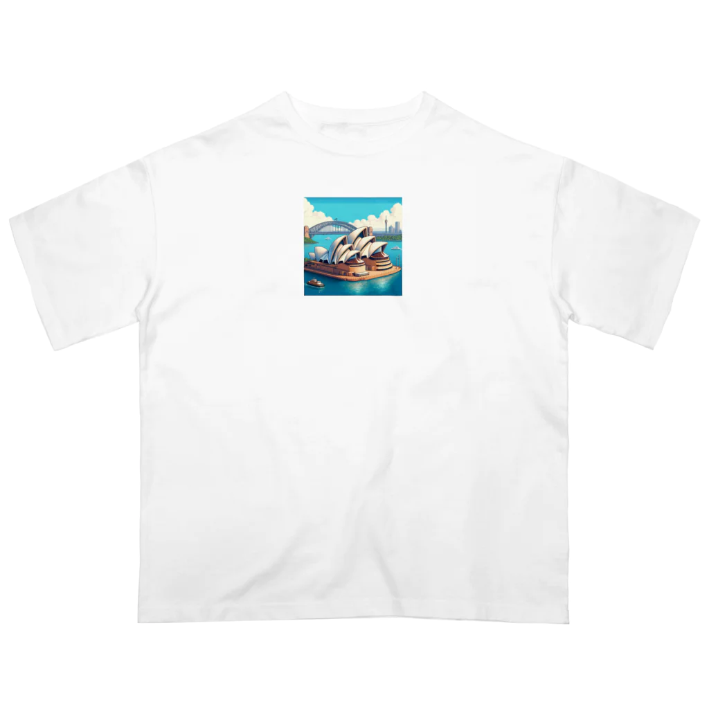 Pixel Art Goodsのシドニーオペラハウス（pixel art） オーバーサイズTシャツ